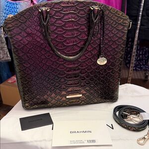 Brahmin Iridescent Embossed Tote